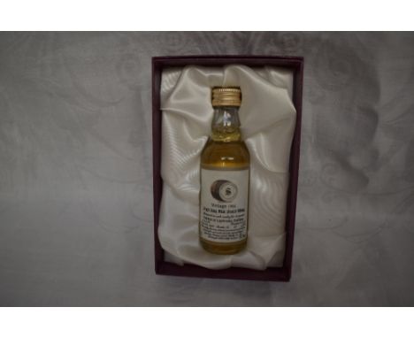 A limited edition Signatory Vintage Miniature Scotch Whisky in card display box, 1966 Laphroaig 31 Year Old cask 1094 bottle 