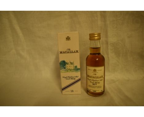 A 1977 Macallan Single Highland Malt Scotch Whisky Miniature, bottled in 1995, 43% 5cl in card box