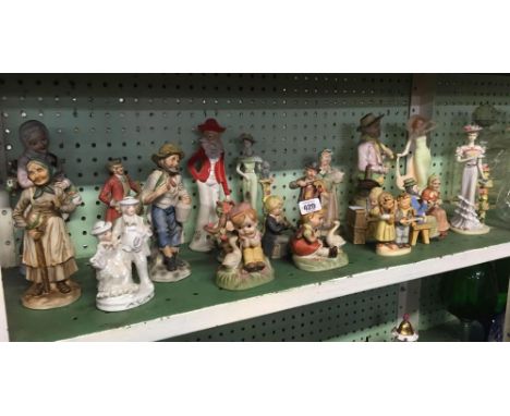 SHELF OF CERAMIC &amp; OTHER FIGURINES