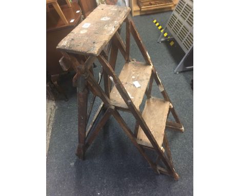 VINTAGE WOODEN 2 STEP, STEP LADDER