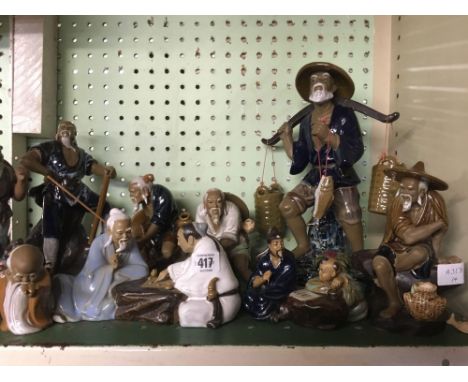 BOX OF JAPANESE CERAMIC FIGURES