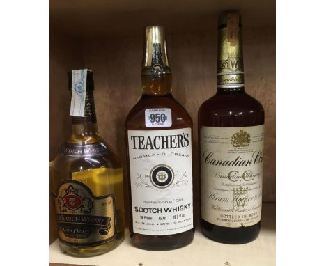 2 BOTTLES OF SCOTCH WHISKY &amp; 1 BOTTLE OF CANADIAN CLUB WHISKY