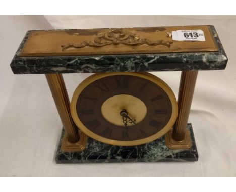 MARBLE PILLAR MANTLE CLOCK