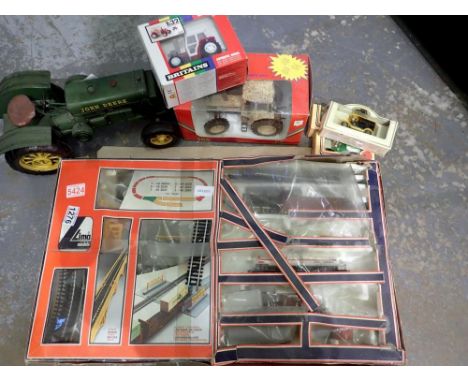 Tin plate tractor and Lima train and track. Not available for in-house P&amp;P 