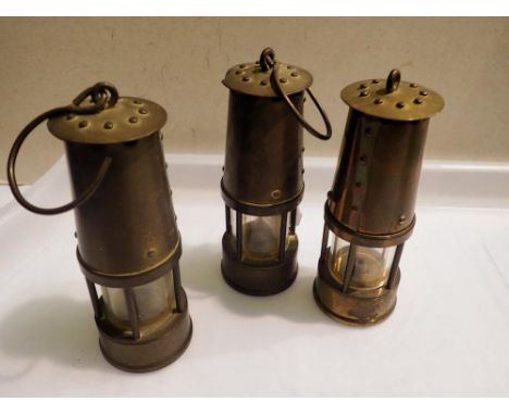 Three miniature miners lamp. UK P&amp;P Group 1 (£16+VAT for the first lot and £2+VAT for subsequent lots) 