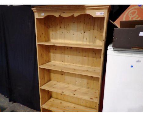 Five shelf pine bookcase. Not available for in-house P&amp;P 