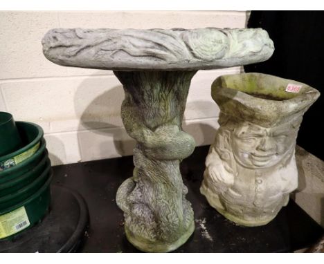 Reconstituted stone trunk from bird bath. Not available for in-house P&amp;P 