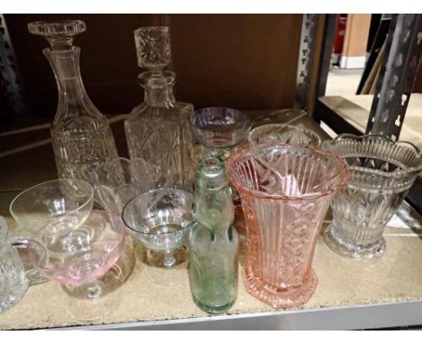 Shelf of mixed glass. Not available for in-house P&amp;P 