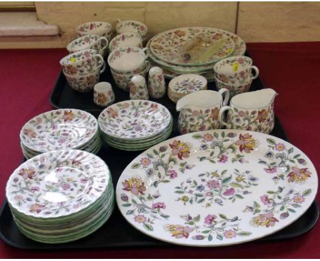 Minton Haddon Hall tea service with cake stand, cruet and other items (52). Condition report: see terms and conditions
