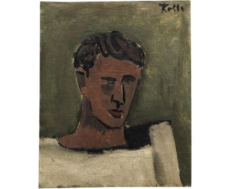 Helmut Kolle gen. vom Hügel     1899 Berlin - 1931 Chantilly Brustbild eines jungen Mannes im weissen Hemd (Matrose?). Um 192