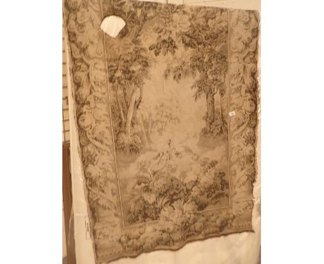 Large antique tapestry woodland scene A/F 120 x 240 cm 