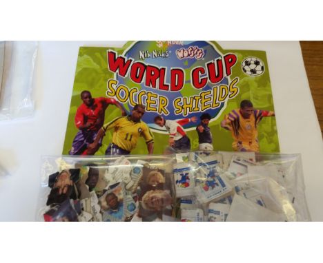 FOOTBALL, France 98, inc. Golden Wonder World Cup 98 Soccer Shields (with two albums); bubble gum stickers (a few complete wi