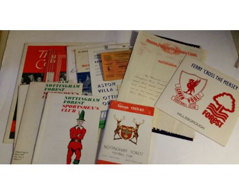 FOOTBALL, Nottingham Forest selection, inc. programmes )22), 1958/9 FAC (8), v Birmingham City (5th Round, also with two pira