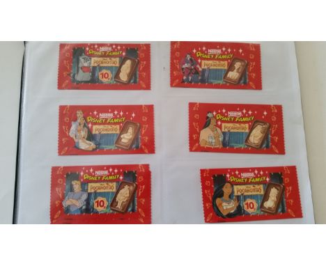 CHOCOLATE, wrappers for individual chocolate bars, inc. McVitie (31), mainly Penguin; Nestle (76), Disney Family, Pocahontas,