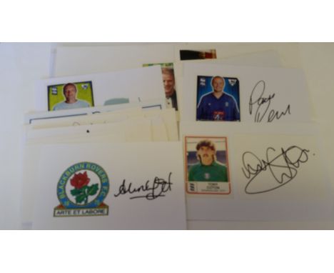 FOOTBALL, signed white cards, pieces, promotional cards etc., inc. Mark Ward, Alan Hansen, Colin Doyle, Mark Taylor, Wes Thom