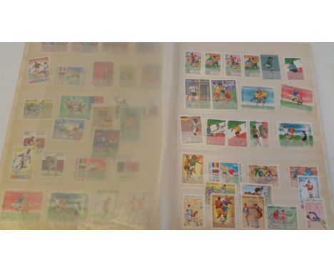 FOOTBALL, World Cup postage stamps, mixed countries, most used, loose in two Football Stamps of the World stock books, good V