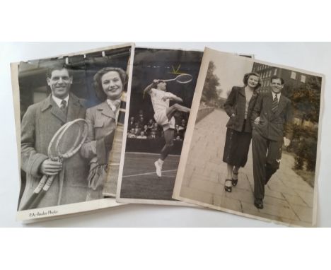 TENNIS, press photos, 1940s, inc. Wimbledon actions shots (4), Parker, GE Brown, Fannin, Motram &amp; Paish; Wightman Cup tea