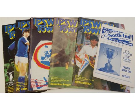 FOOTBALL, programmes, inc. Preston North End v Chelsea, 3rd May 1960, Youth Cup Final (2nd leg); Ipswich Town home issues (6)