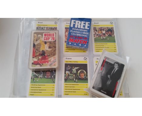FOOTBALL, card games, inc. 90 Minutes (193), Match 20 Years; Top Trumps (4), International Greats, World Cup, British Stars e