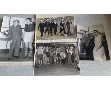 FOOTBALL, Cardiff City, press photos, 1953, inc. Stan Montgomery meets Field Marshall Montgomery before game v Charlton; team