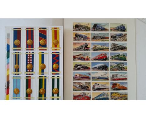 MIXED, two complete sets on uncut sheets, Mitchell Army Ribbons &amp; Buttons (25, on two sheets), British Automatic British 