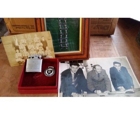 FOOTBALL, Skegness Town selection, inc. engraved club lighter, key fob, Supporters Club brooch with nine date bars (1952/3-19