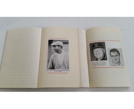 GOLF, two hardback notebooks neatly laid down with magazine cuttings of golfers h/s or action shots, 226* in total, c.1960s, 