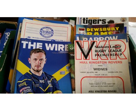 RUGBY LEAGUE, club programmes, 1980s onwards, inc. club matches, internationals, cup finals; Hull, Bradford, Wigan, Bradford 