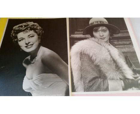 CINEMA, actresses, original portrait stills, inc. Basil Rathbone (two different), Jason Robarts, James Robertson-Justice, Edw
