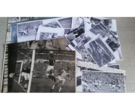 FOOTBALL, Wales 1958, World Cup in Sweden, selection of press photos, mostly action shots, some reproduction images of photos