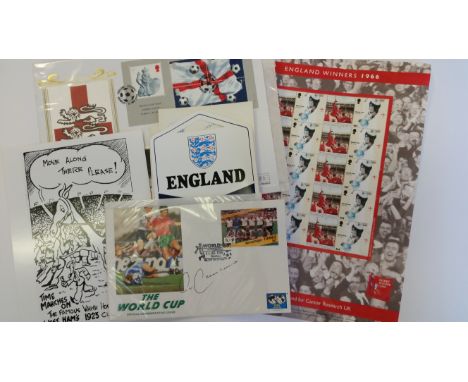 FOOTBALL, selection, inc. signed commemorative cover by Beckenbauer; blocks of stamps (with edges), 2002 World Cup (2), 1966 