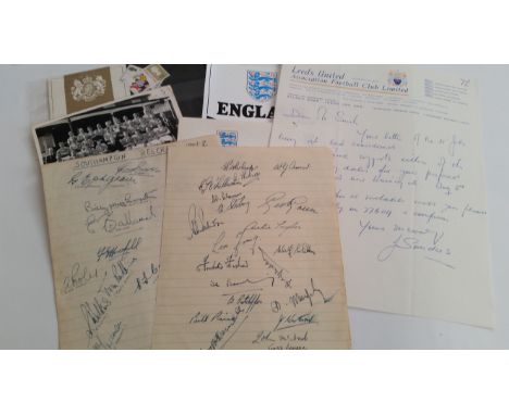 FOOTBALL, selection, inc. signed lined pages (2), Southampton Reserves 1947-8 (12 signatures + five to reverse), the other wi