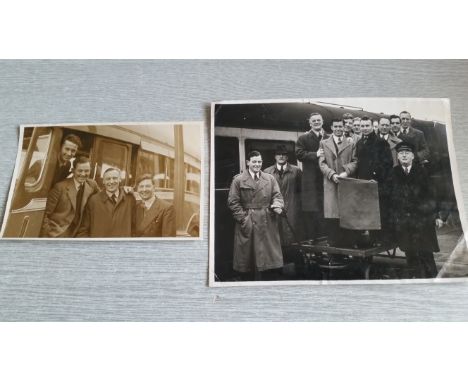 FOOTBALL, Cardiff City, photos, inc. players at station on way to play Aston Villa 1949, boarding coach to WBA (FA Cup replay