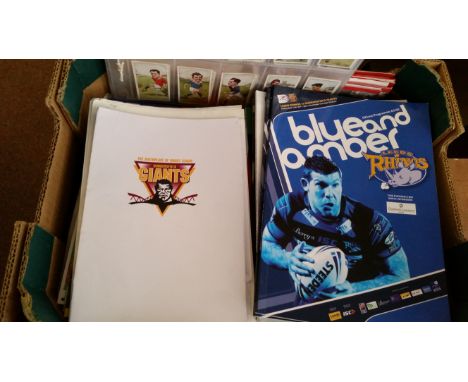 RUGBY LEAGUE, selection, 1980s onwards, inc.  club programmes, teamsheets; club matches, cup finals; Bradford, Castleford, Ch