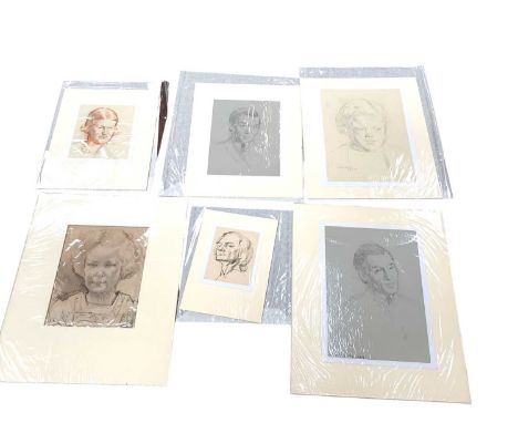 Patrick Phillips (1907-1976) a group of portrait works on paper in a variety of media, some signed and inscribed