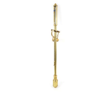 20th century Yarley Brothers brass ship's stick barometer, No. 116, 92cm long,Condition Report:  Some wear to the pointer sid