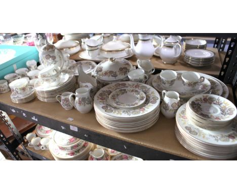 Wedgwood 'Lichfield' pattern dinner, coffee and tea service and a Royal Albert 'Winsome' pattern part tea service
