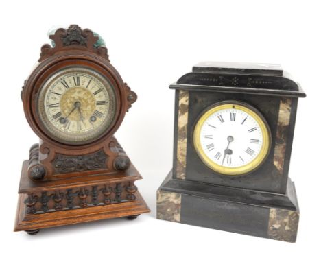 Early 20th century mahogany cased mantle clock, the two train Lenzkirch movement striking on a gong, retailed by Camerer Cuss
