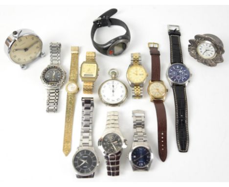 Selection of mixed wristwatches, including a vintage Allaine and a ladies vintage Vendome, eight other wristwatches, and a Le