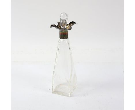 Four lipped silver topped decanter by J. Hazelwood Birmingham 1912 