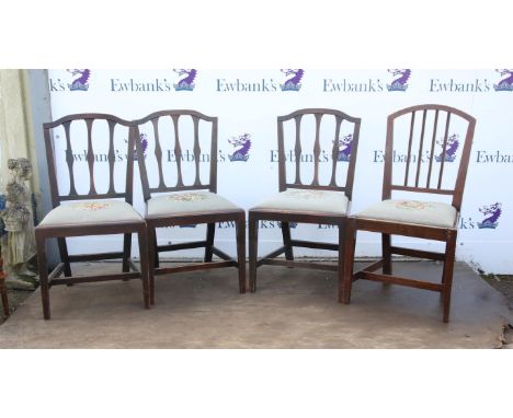 Eleven 19th century oak dining chairs, some Chippendale style, 