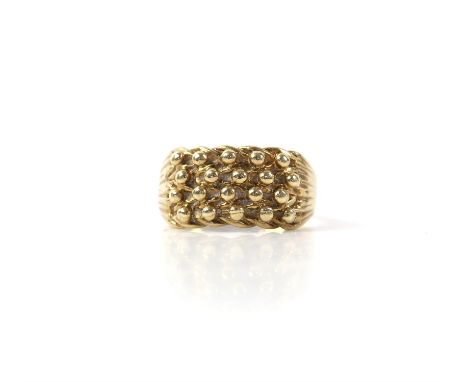 Keeper ring, in 9 ct yellow gold, ring size VCondition Report:  Weight 4.9 gramsIn worn condition with surface scratches