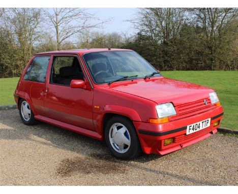 1989 Renault 5 GT TurboMake: Renault Model: 5 GT TurboYear: 1989Mileage: 69976VIN: VF1C4050501452126Configuration: Right Hand