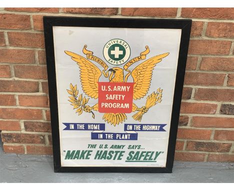 Framed US Army Safety Poster WW2 57 x 75cmThe buyers premium for automobilia items, including registration numbers is 15% plu