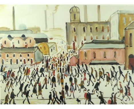 After Laurence Stephen Lowry (British, 1887-1976): 'Going to Work', limited edition print, 481/850, blindstamp for HD Limited