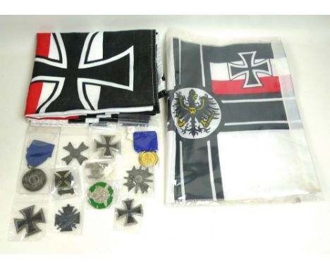 A collection of 20th century German medals comprising WWII pattern Iron Cross, 1st class, broad pin, WWII pattern Iron Cross,