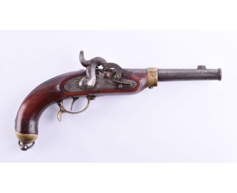   Kavalleriepistole Preussen M 1850 Potsdam  Achtkantige Kammer, auf rund übergehender Lauf mit Mündungsring, signiert Potsda