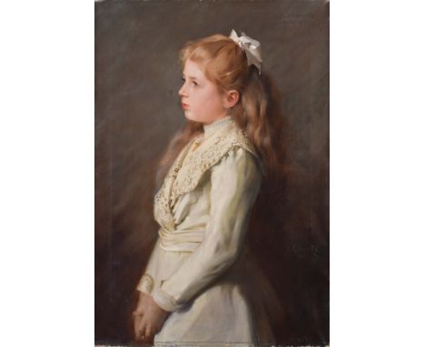   Hermann CLEMENTZ (1852-1930)  "Bildnis der Gertud Clementz" Gemälde Öl / Leinwand, 82 cm x 57 cm, rechts oben bezeichnet, r