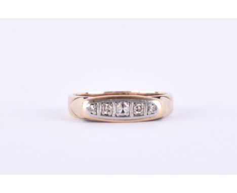   Art déco Diamantring  GG 585/000, besetzt mit Diamanten, RG. ca. 55, Gesamtgewicht ca. 4,3 g        Art Deco diamond ring  