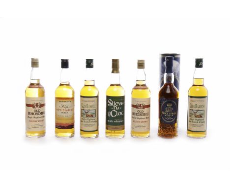 PRINCE OF WALES 12 YEARS OLD
Welsh Malt Whisky. 
700ml, 40% volume, in tube. 
OLD RHOSDHU (2)
Active. Loch Lomond Distillery,